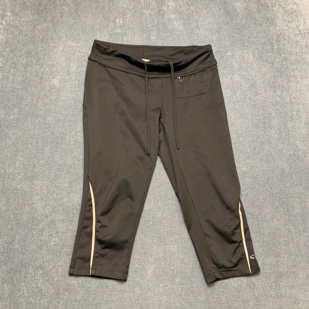 Champion Capri Leggings Womens XS Black Stretch Performance Training Drawstring
